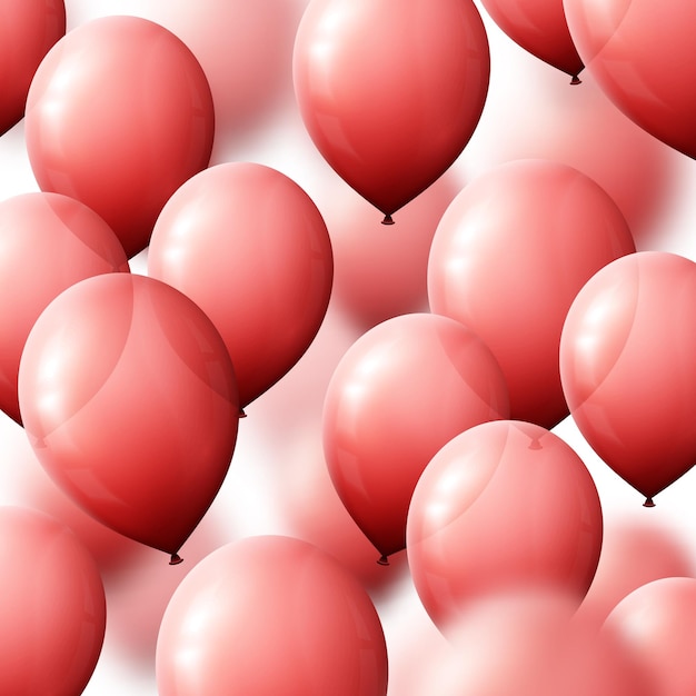 Background with balloons for greeting cards. Realistic balloons red