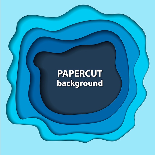 background with blue paper cut shapes