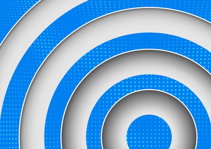 Vector background with blue popart pattern and circle layers with drop shadow