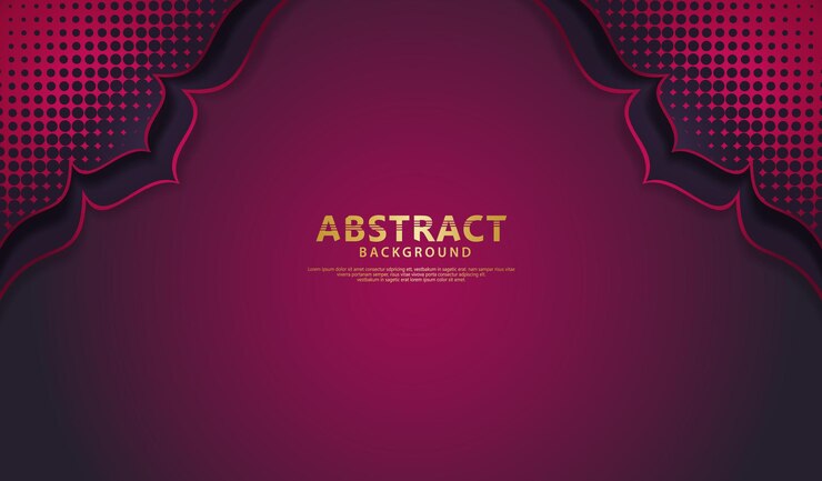 Background with bright purple color flower lines 3d effect on textured dark background