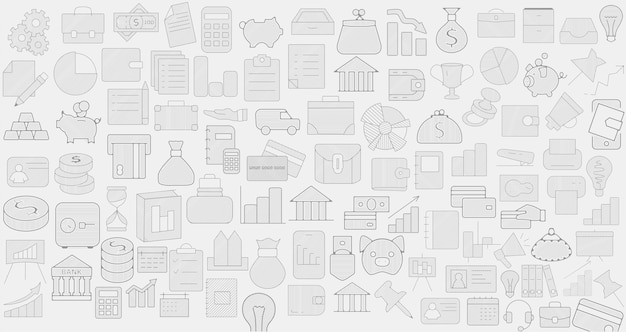 Background with business icons money finances bank icon background