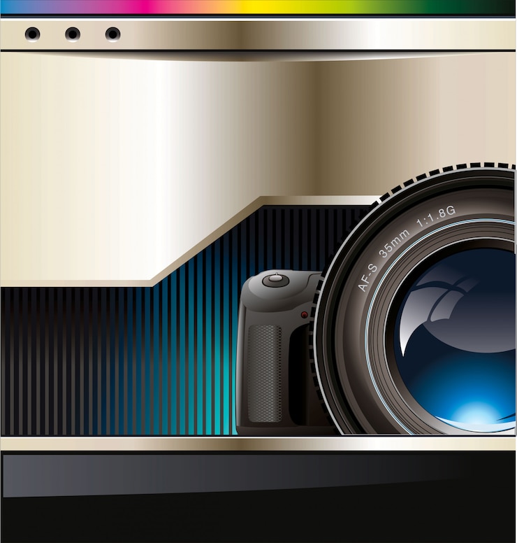 Vector  background with the camera lens