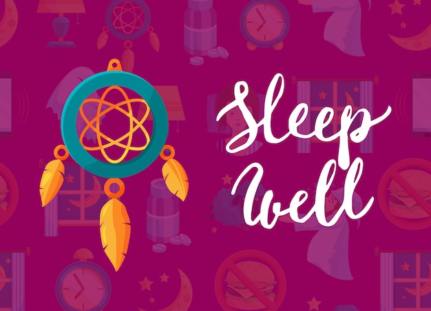 Background with cartoon sleep elements