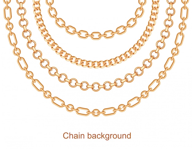 background with chains golden metallic necklace