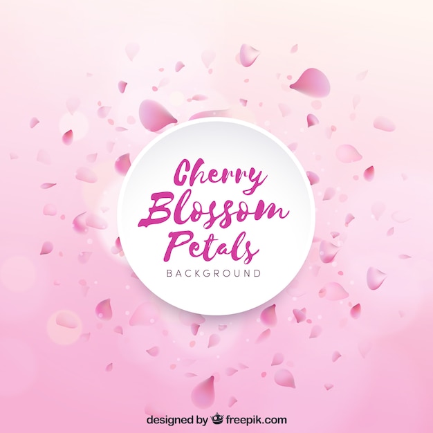 Vector background with cherry blossom petals