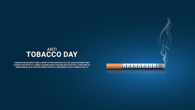 Vector background with a cigar for world cancer day free vector