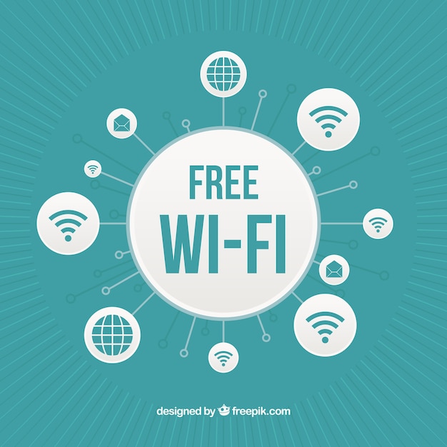 Vector background with circles of free wifi