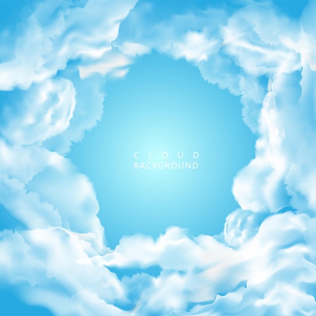 Vector background with clouds on blue sky