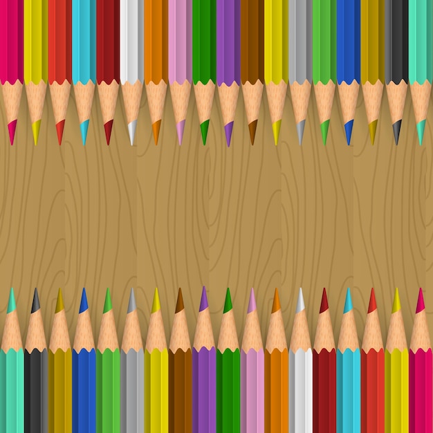 Vector background with color pencils