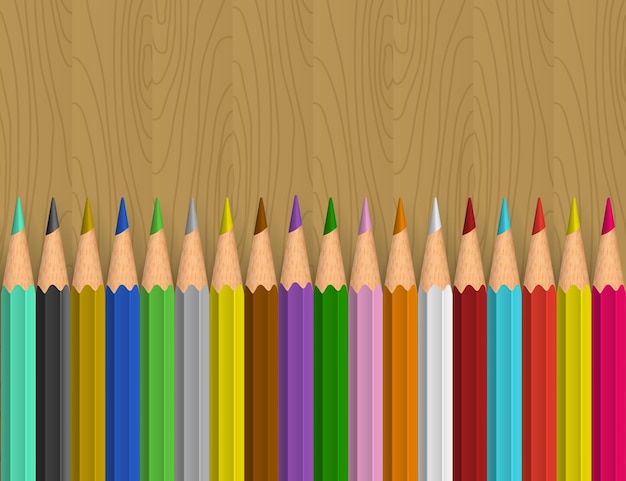 Vector background with color pencils