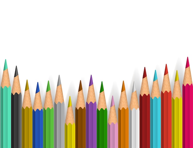Vector background with color pencils