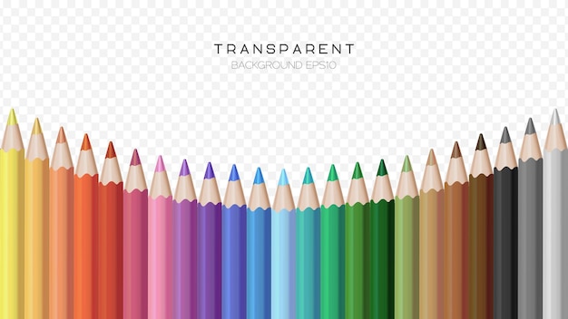 Vector background with colored pencils set of realistic color pencils or crayons in a line school equipment