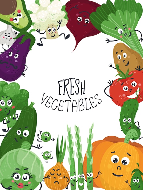 background with cute vegetables