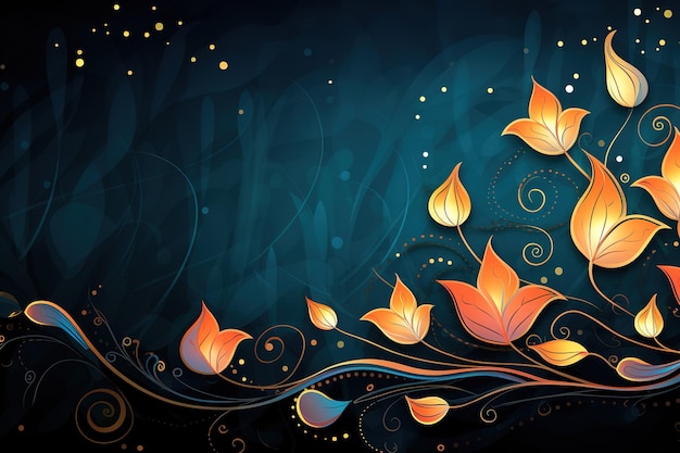 Vector background with decorative flowers for design