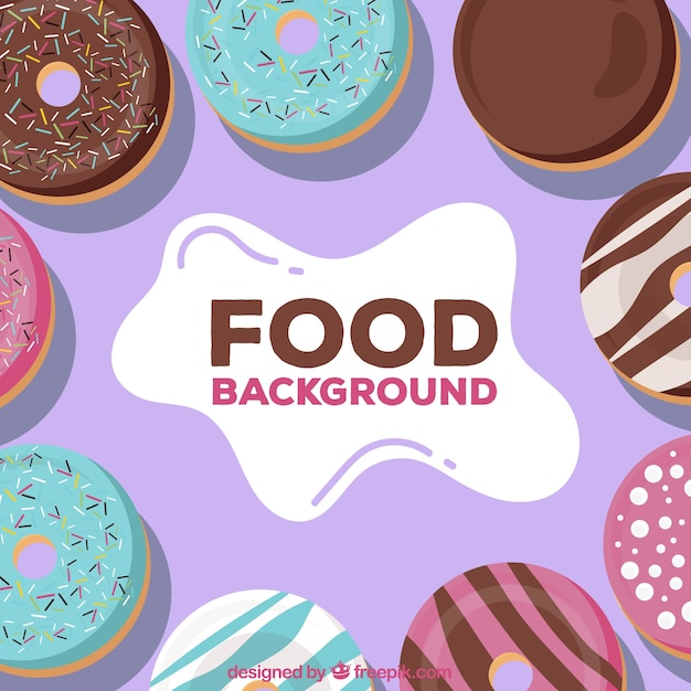 Background with delicious donuts