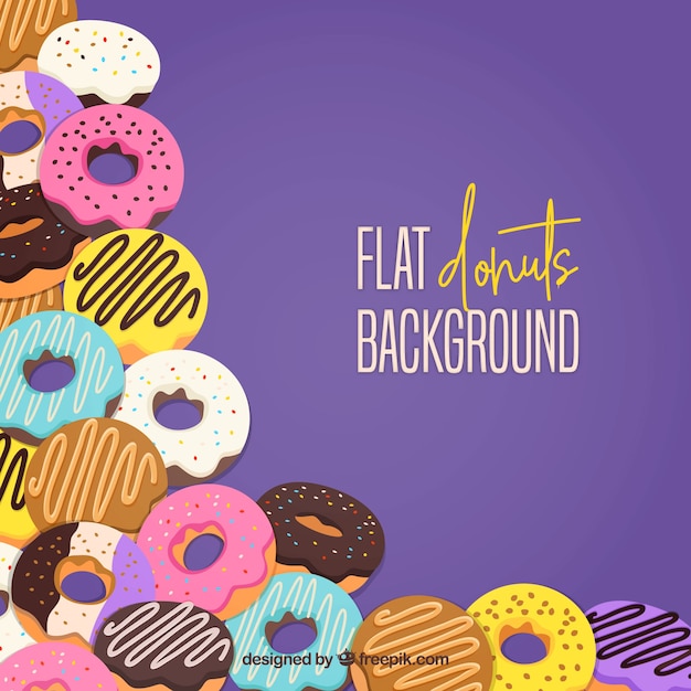 Background with delicious donuts