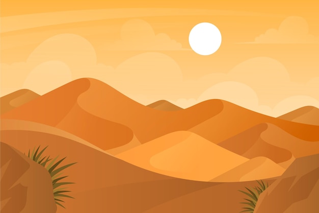 Vector background with desert landscape