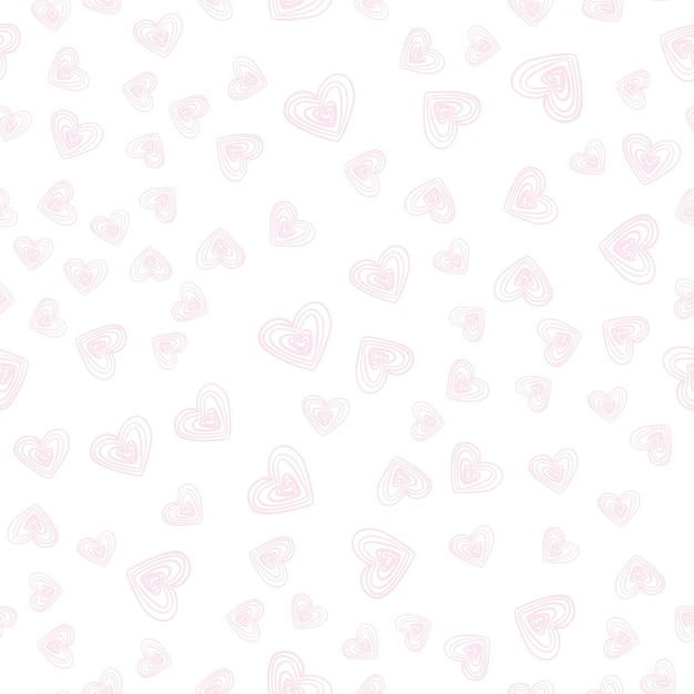 Vector background with different colored confetti hearts for valentine time seamless pattern