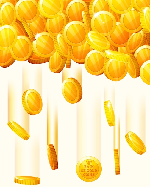 Vector background with falling golden coins