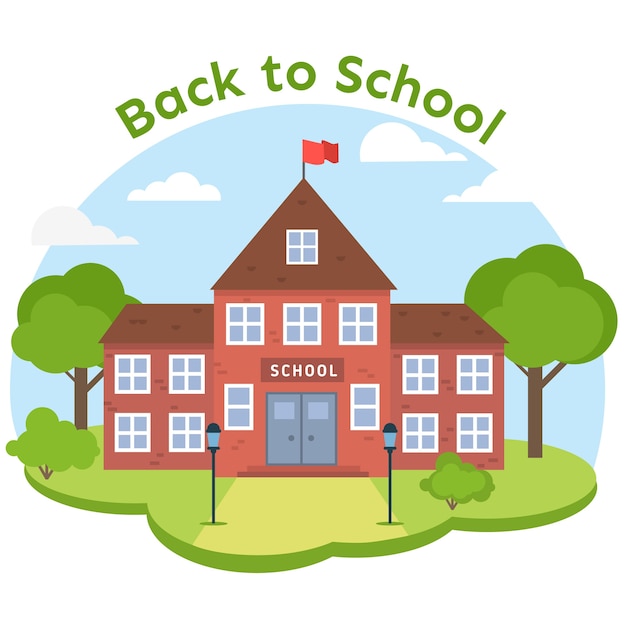 Vector background with flat designed school