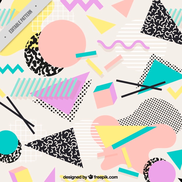 Background with flat geometric shapes