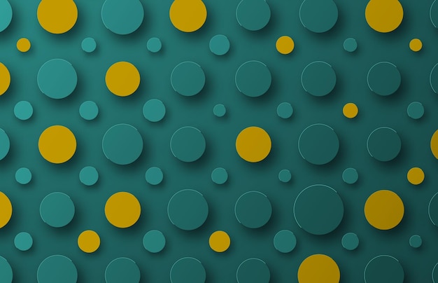 Background with floating circles of yellow and green and different size.