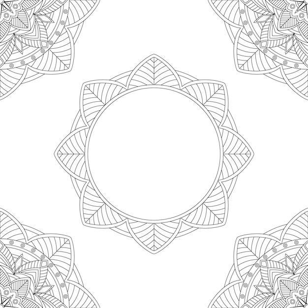 Background with floral mandalas, coloring book, vector illustration