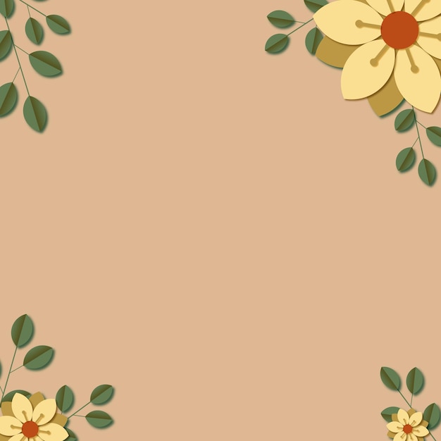 background with flowers in paper style