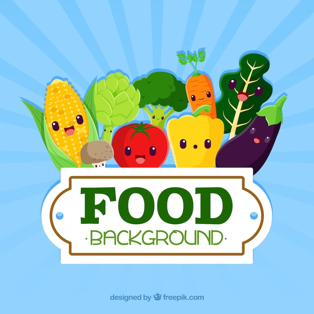 Vector background with food cartoons