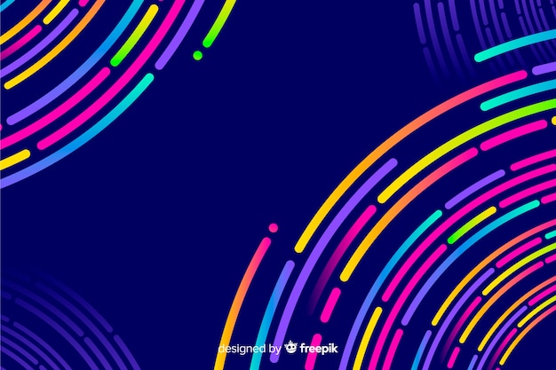 Background with geometric shapes and neon style