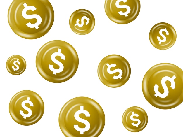 A background with gold coins and a dollar sign on it