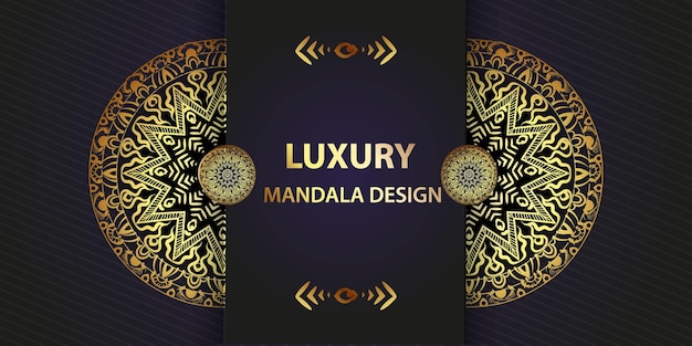 Background with golden mandala design