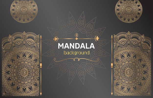 Background with golden mandalas, Round Indian pattern, Muslim pattern background.