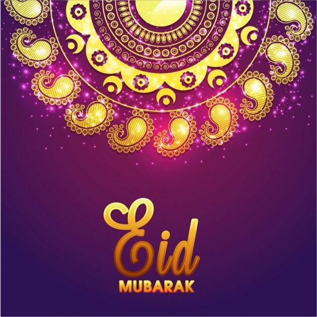 Vector background with golden ornament for eid mubarak