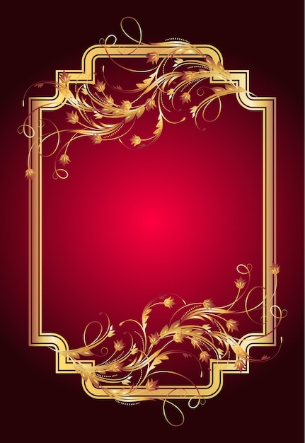 Background with golden ornament and elegant frame