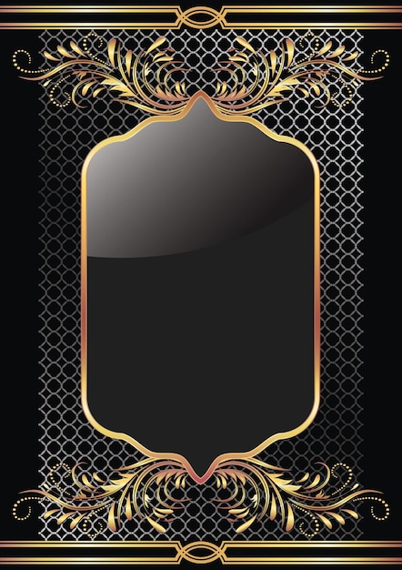 Background with golden ornament frame for cover booklet or invitation