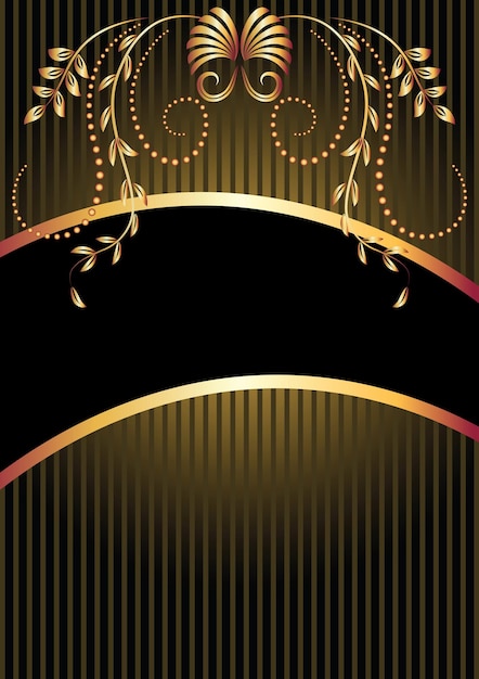 Vector background with golden ornament and a place for your text