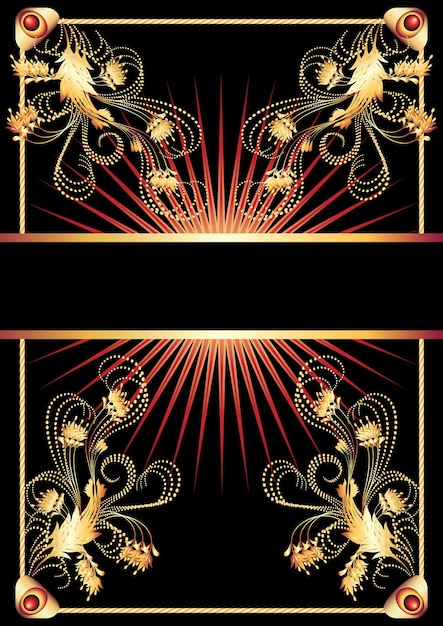 Background with golden ornament for various design artwork