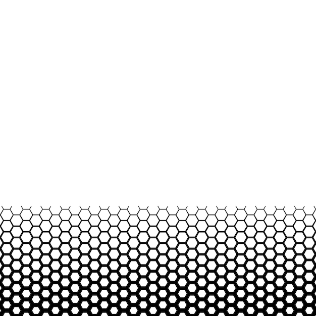 Background with gradient of black and white hexagons