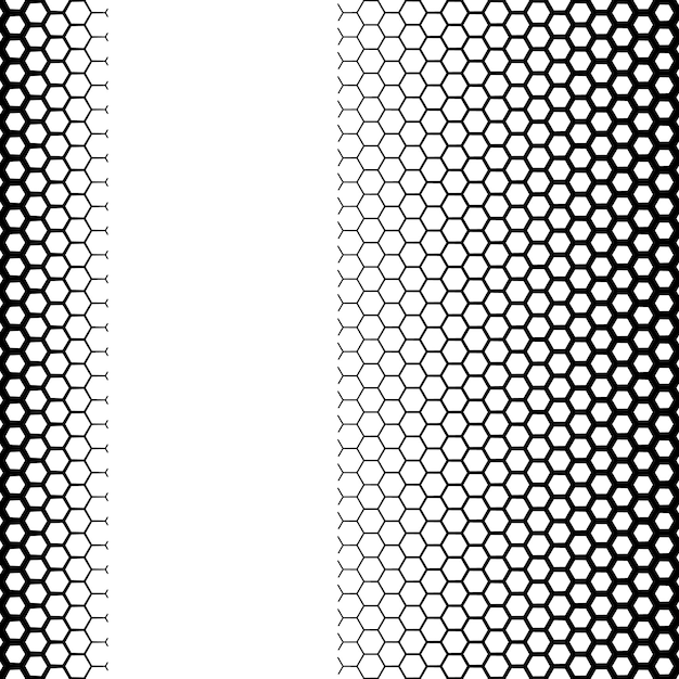 Background with gradient of black and white hexagons