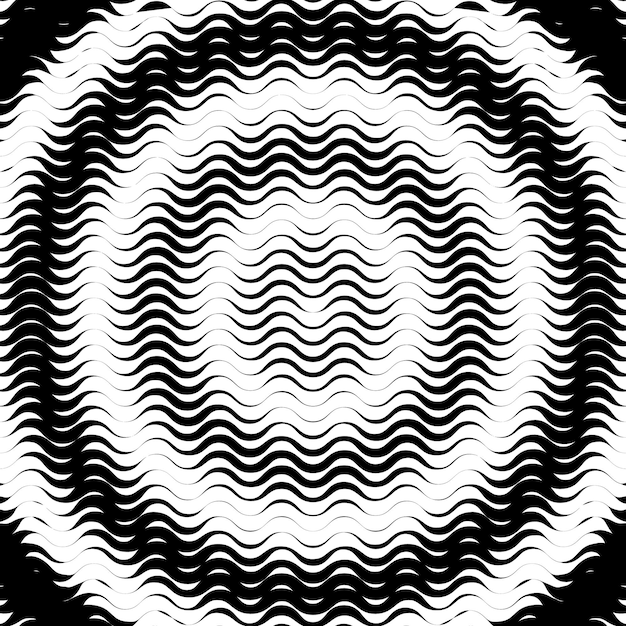 Background with gradient of black and white wave lines