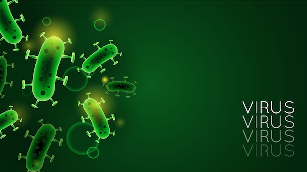 Background with green virus cells