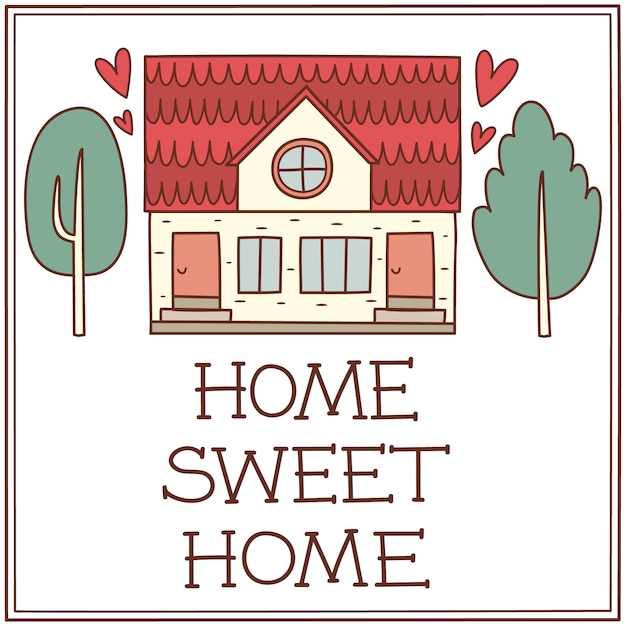 Vector background with home design