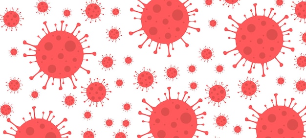 Vector background with the image of a large number of microbes