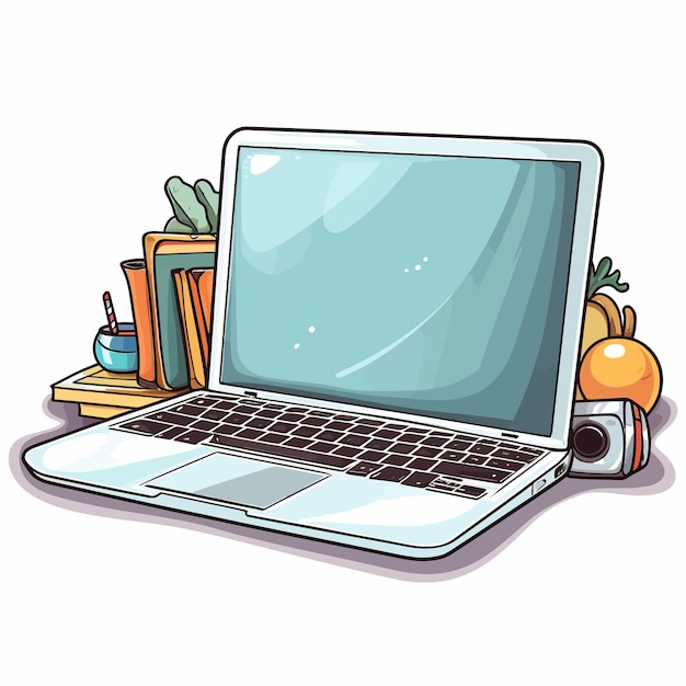 Vector background with laptop vector