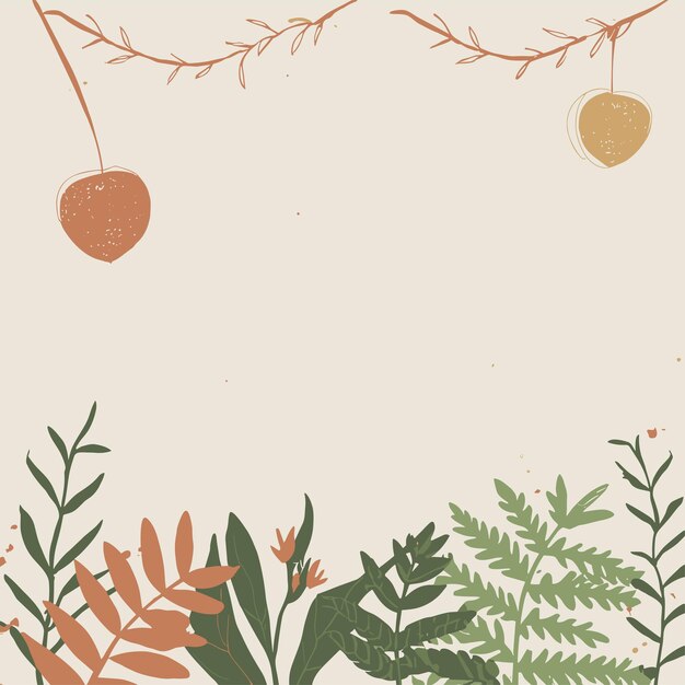 Vector background with leaves and flowers _ background with leaves _ flowers _ vector illustration