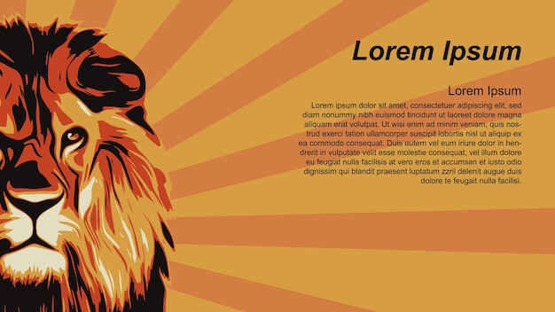 Vector background with lion illustration