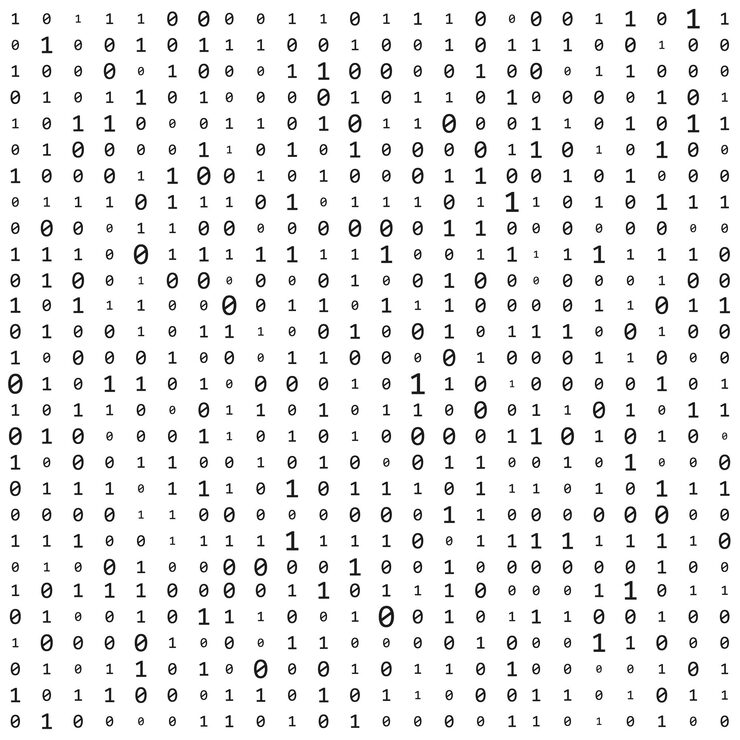 Vector background with numbers on screen binary code zero one computer code coding