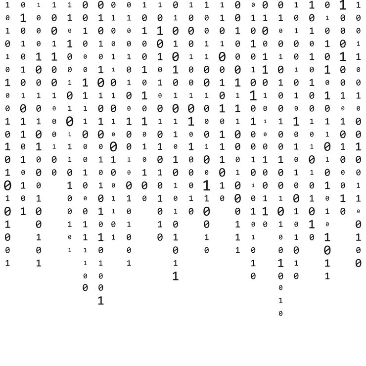 Vector background with numbers on screen binary code zero one computer code coding