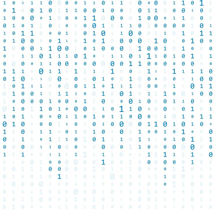 Vector background with numbers on screen binary code zero one computer code coding